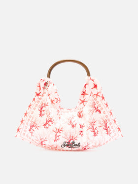 Bolso foulard de estructura suave con motivo coral 