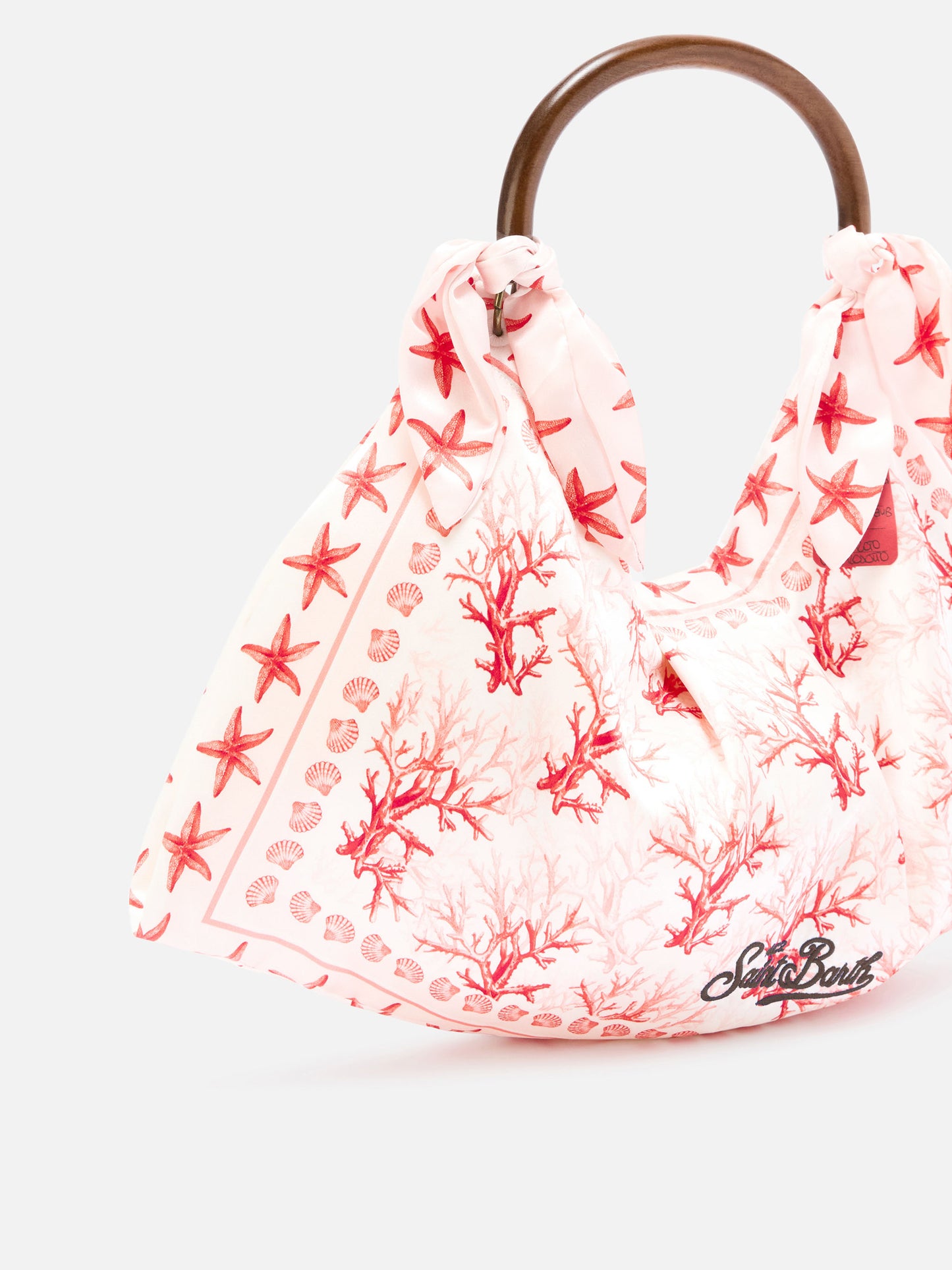 Bolso foulard de estructura suave con motivo coral 