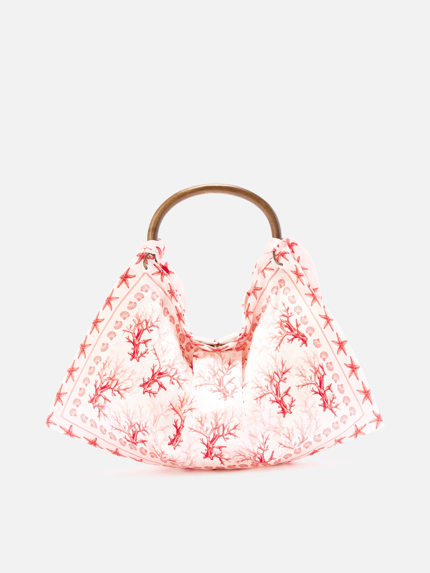 Bolso foulard de estructura suave con motivo coral 