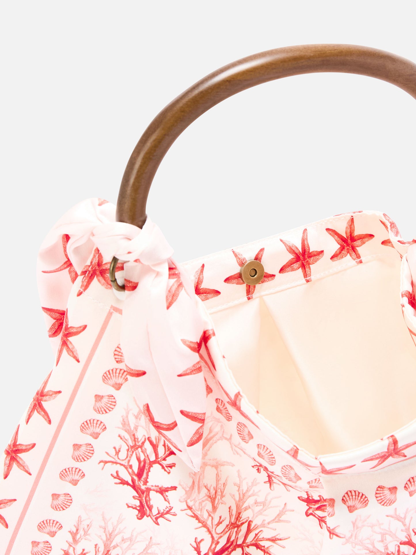 Bolso foulard de estructura suave con motivo coral 