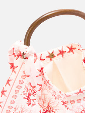 Bolso foulard de estructura suave con motivo coral 