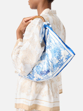 Bolso foulard de estructura suave con estampado toile de Jouy 
