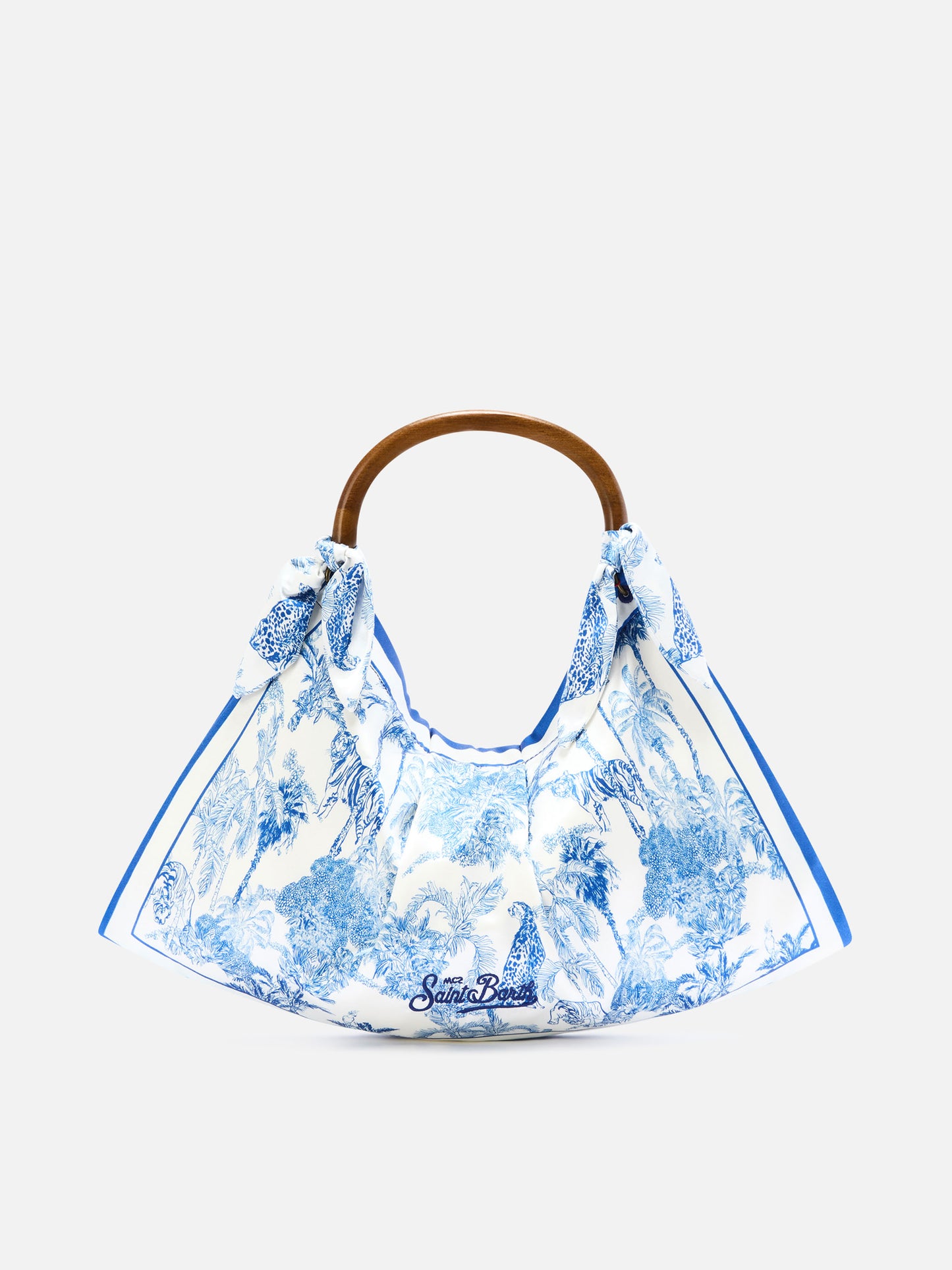 Bolso foulard de estructura suave con estampado toile de Jouy 