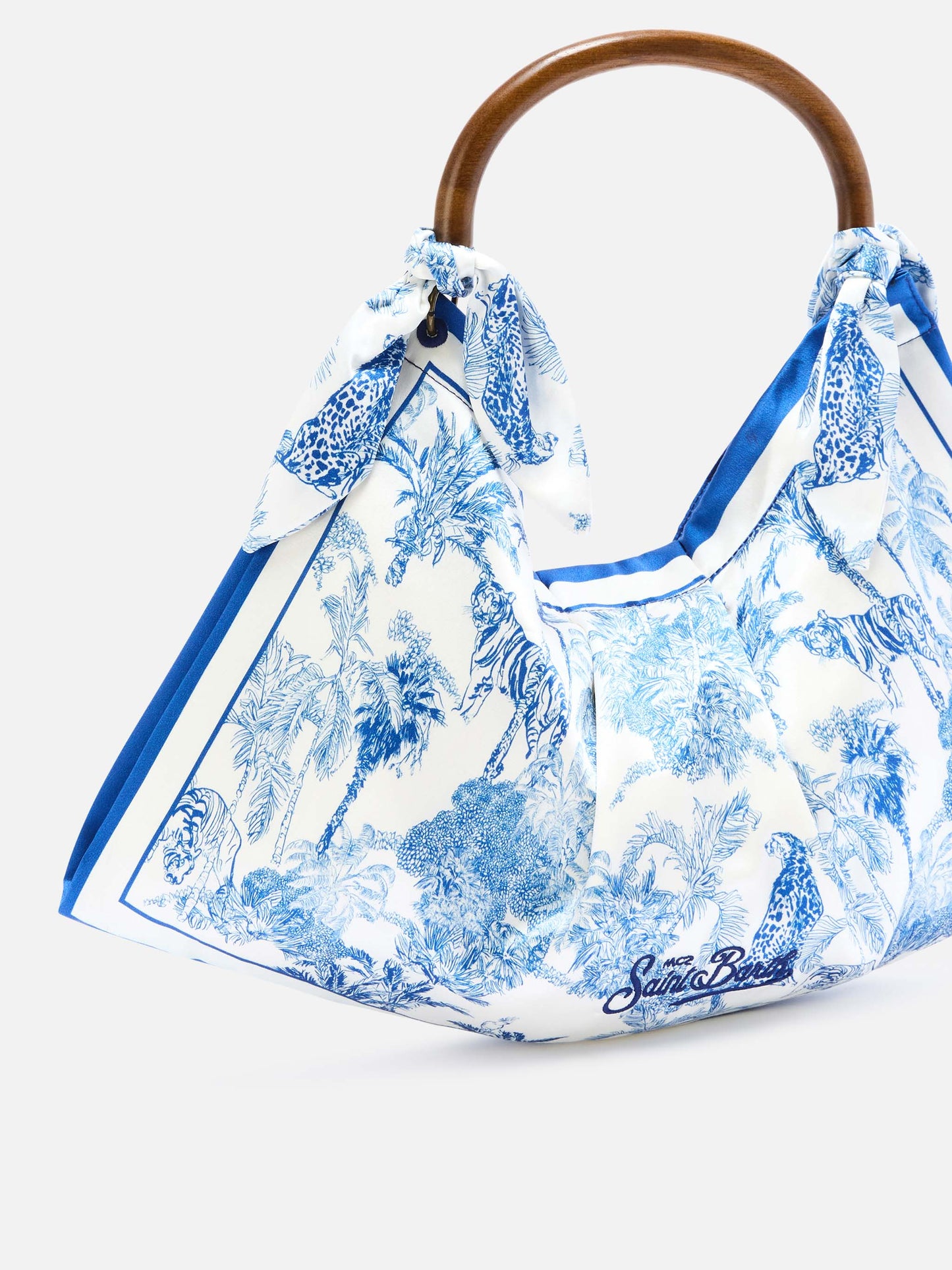 Bolso foulard de estructura suave con estampado toile de Jouy 