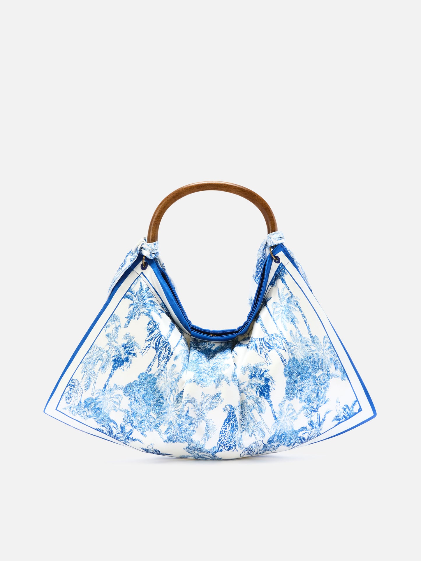Bolso foulard de estructura suave con estampado toile de Jouy 