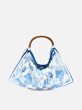 Bolso foulard de estructura suave con estampado toile de Jouy 