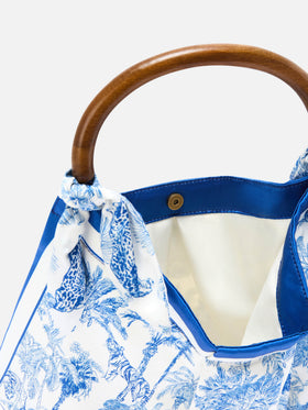 Bolso foulard de estructura suave con estampado toile de Jouy 