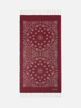 Telo mare Foutas in cotone con jacquard bandana