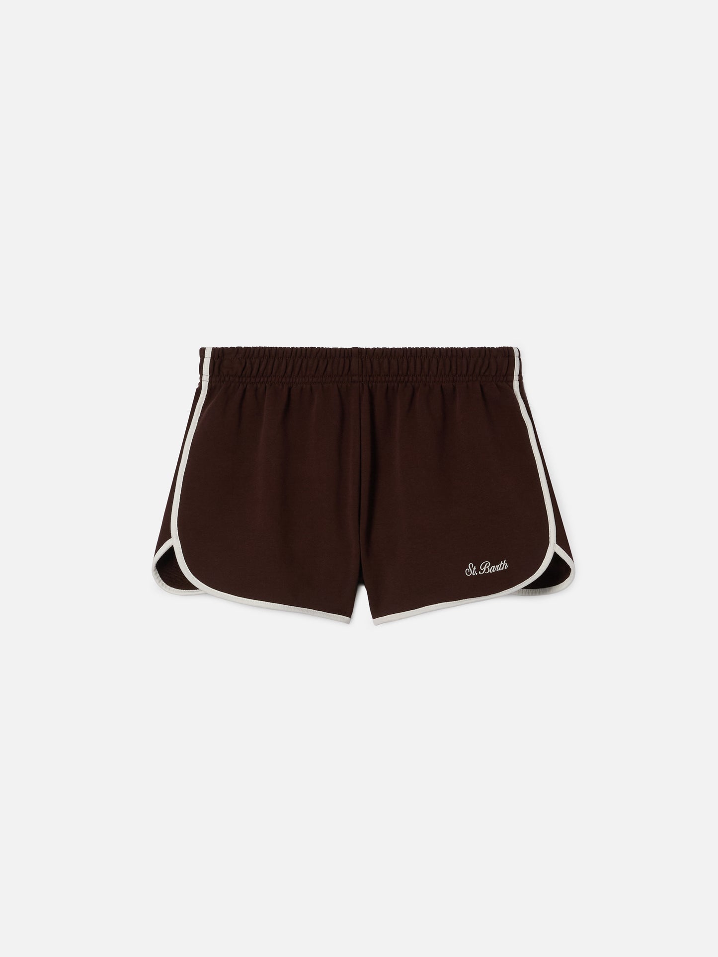 Light brown Francine cotton shorts with contrast trims