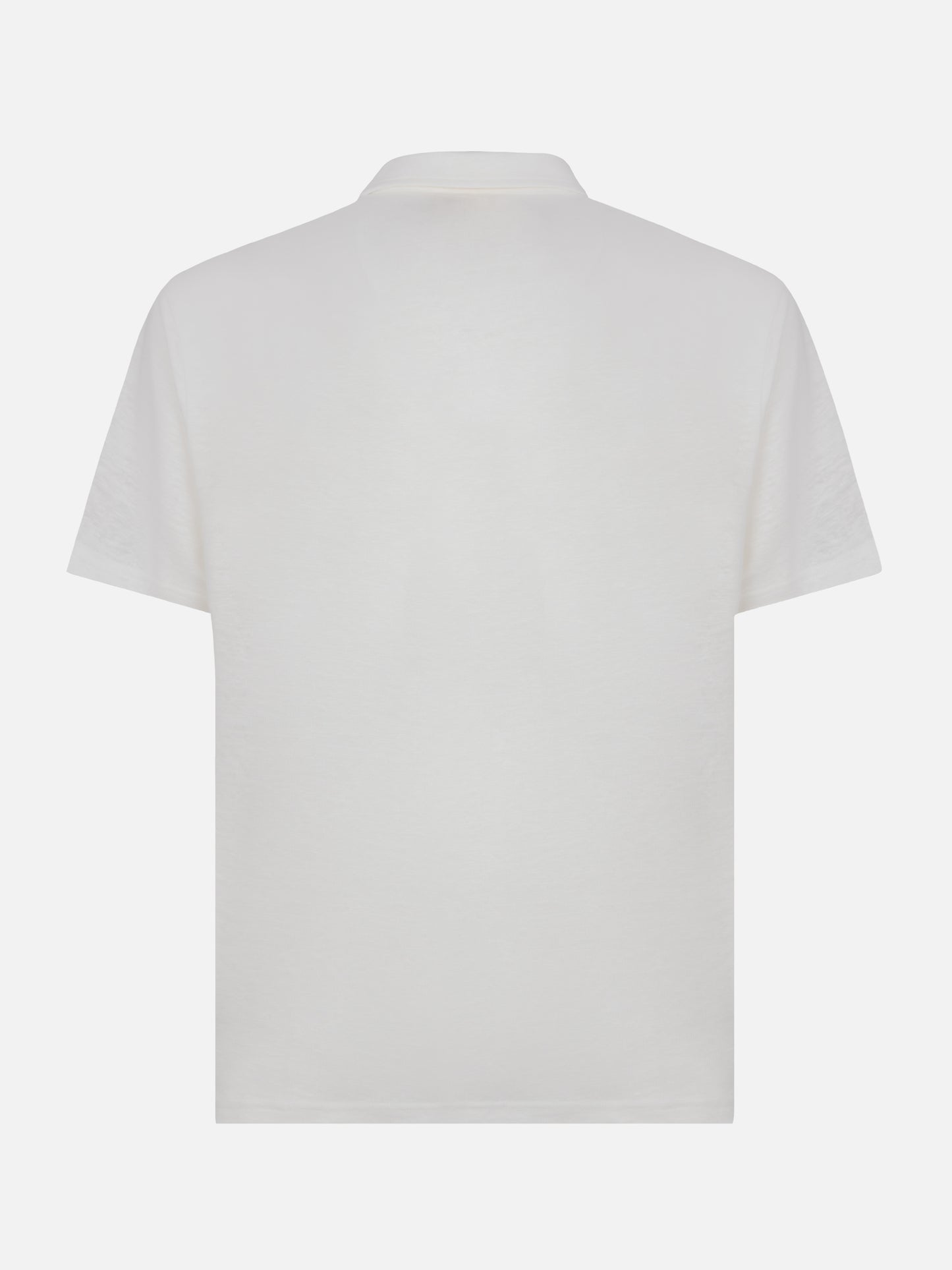 White linen buttonless polo shirt Fraser