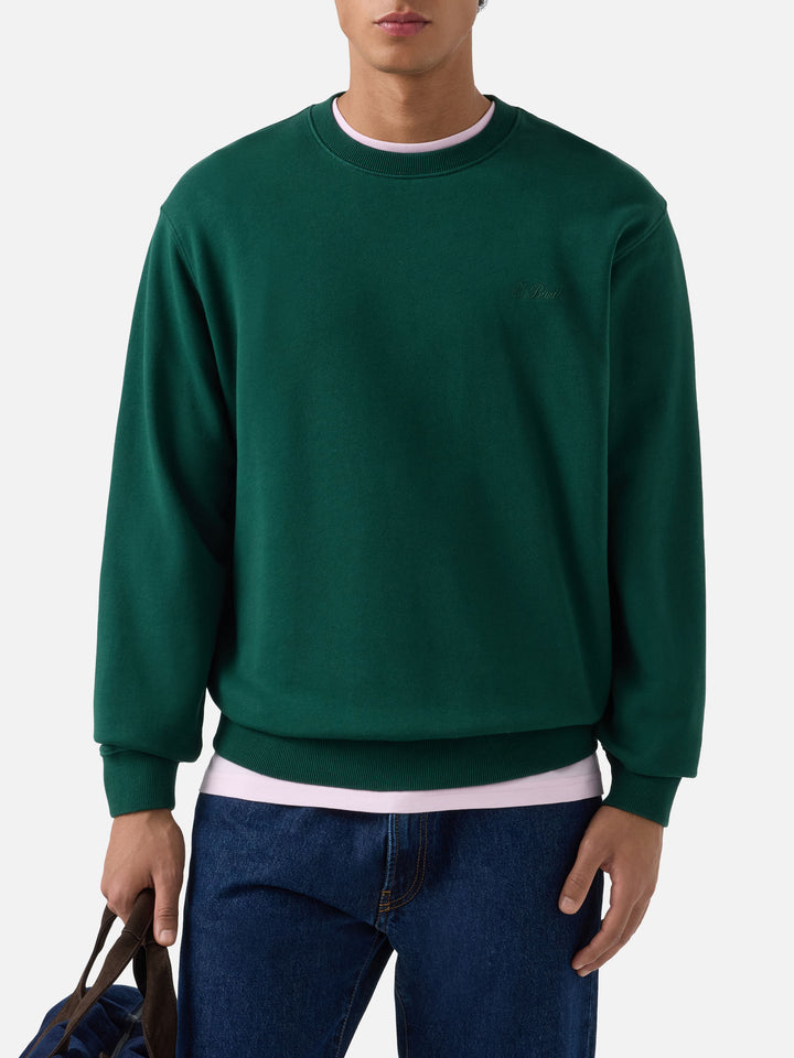 Sweat-shirt ras-du-cou Fourseason en coton vert 