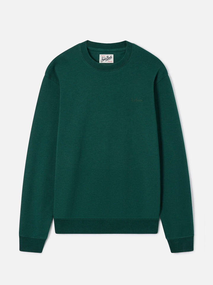 Green Fourseason cotton sweatshirt with logo embroidery