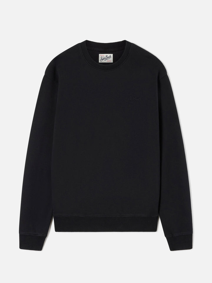 Sudadera con cuello redondo Fourseason en algodón negro 