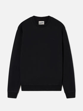 Fourseason crewneck sweatshirt in black cotton