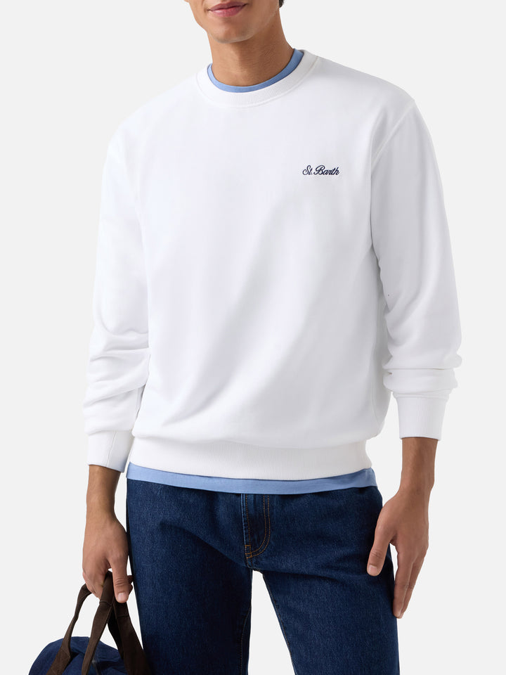 Sweat-shirt ras-du-cou Fourseason en coton blanc 