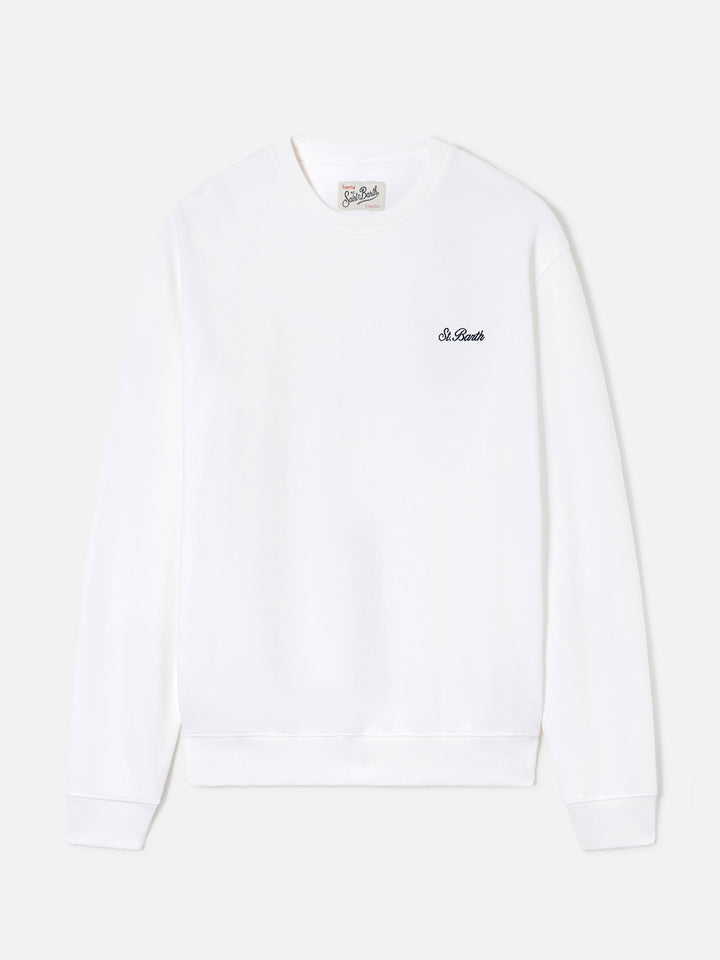 White Fourseason cotton sweatshirt with logo embroidery