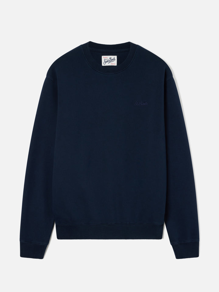 Marineblaues blue Fourseason Baumwoll-Sweatshirt mit Logostickerei 