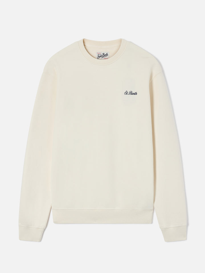 Fourseason Rundhals-Sweatshirt aus elfenbeinweißer Baumwolle 