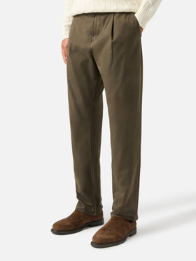 Military green Fuji waxed trousers