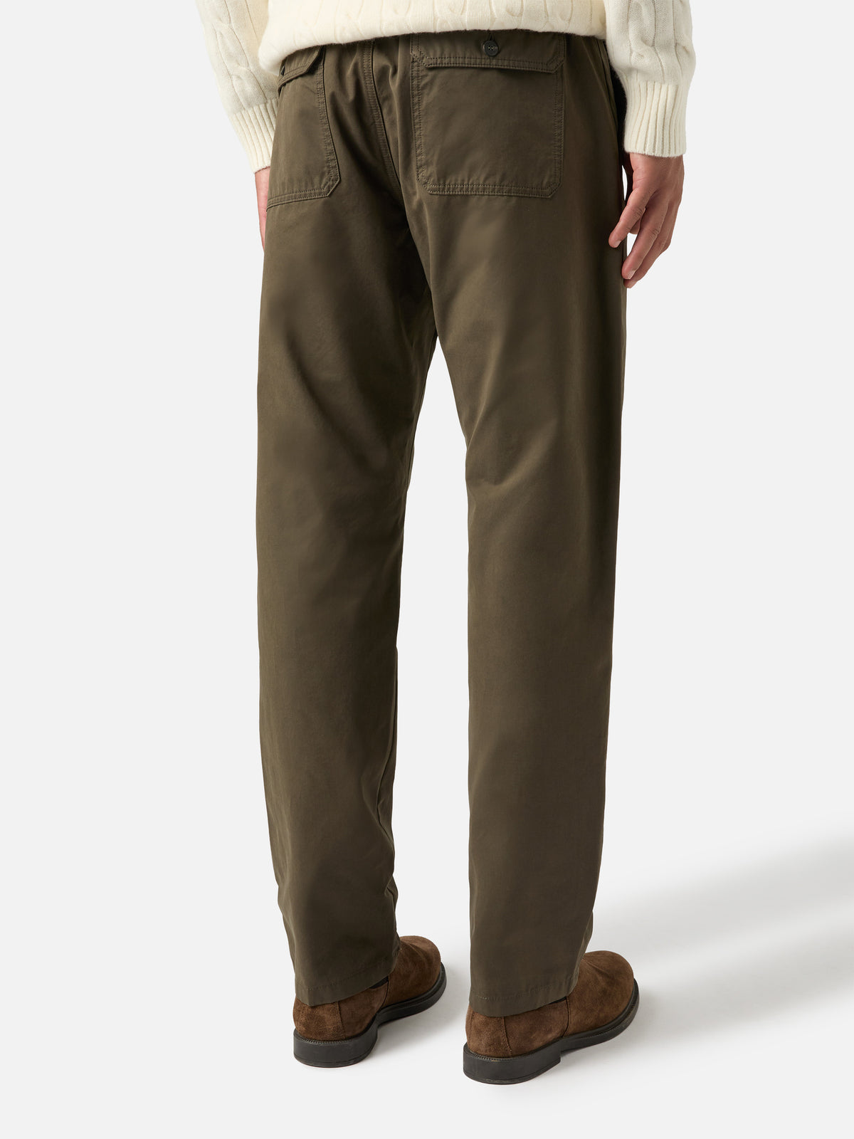 Military green Fuji waxed trousers