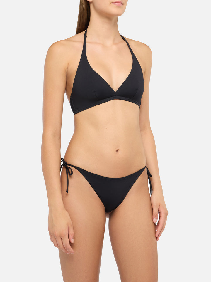 Gaia top bralette triangolo nero - Virgo slip mare classico nero