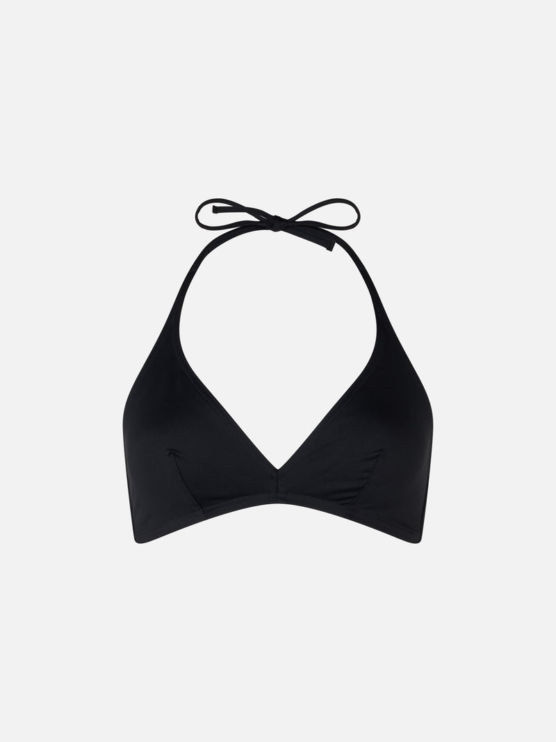 Woman triangle bralette black top Gaia