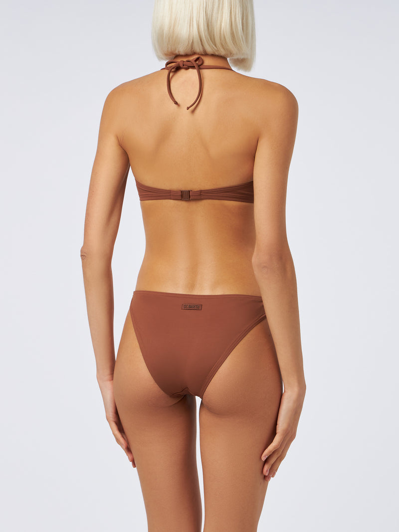 Woman brown triangle bralette bikini Gaia Maia