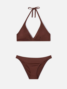 Bikini Gala en marrón oscuro liso 
