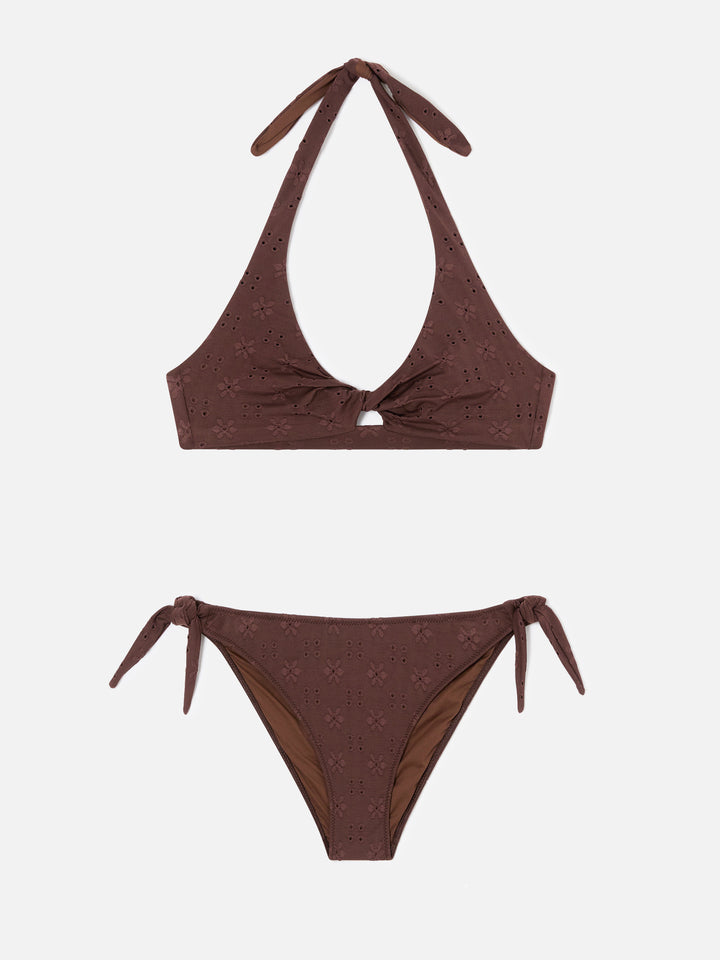 Gala bikini in solid dark brown