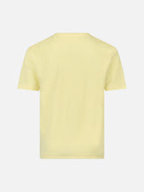 T-shirt da bambino in spugna giallo pallido Gary con ricamo St. Barth