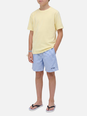Yellow Gary Jr t-shirt in terry-effect fabric with embroidered logo