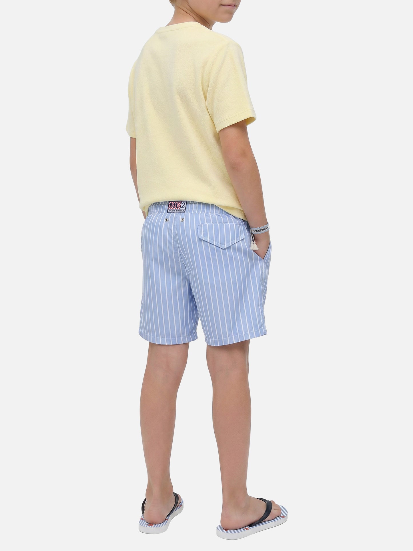 Yellow Gary Jr t-shirt in terry-effect fabric with embroidered logo
