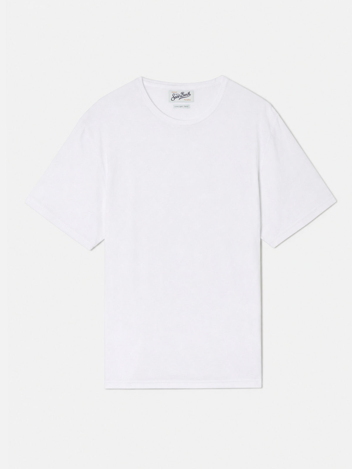 Weißes White Gary T-Shirt aus Baumwolle mit Frottee-Effekt und Logostickerei 