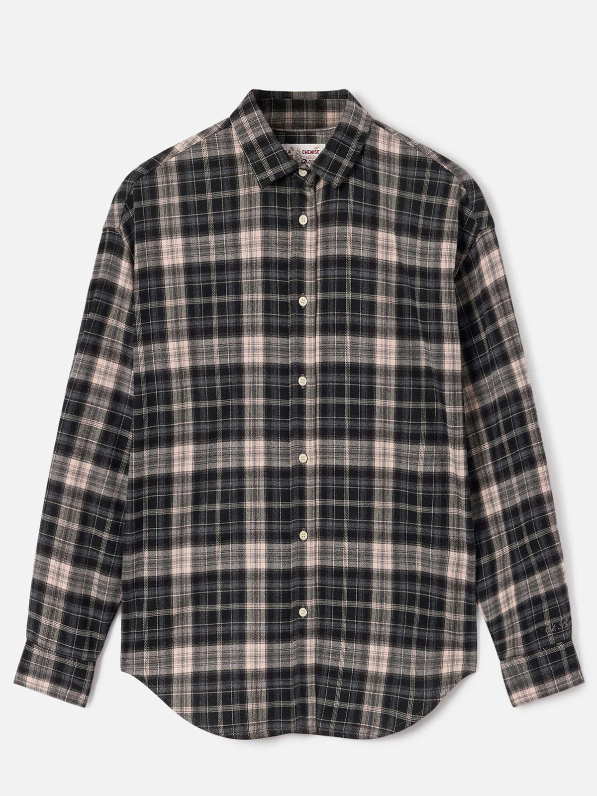 Chemise en flanelle Gigy à motif tartan avec broderie logo 