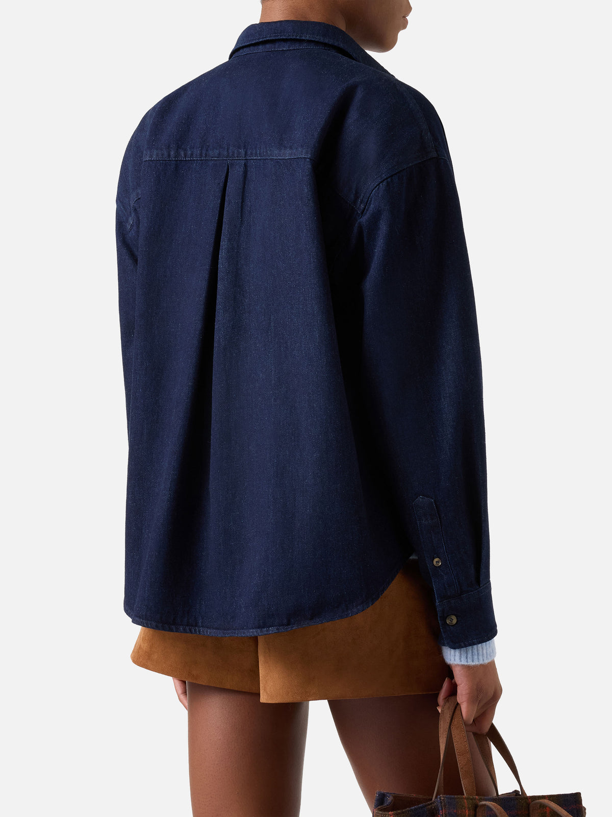 Blue Gigy Baumwoll-Denimhemd mit Pudelstickerei 