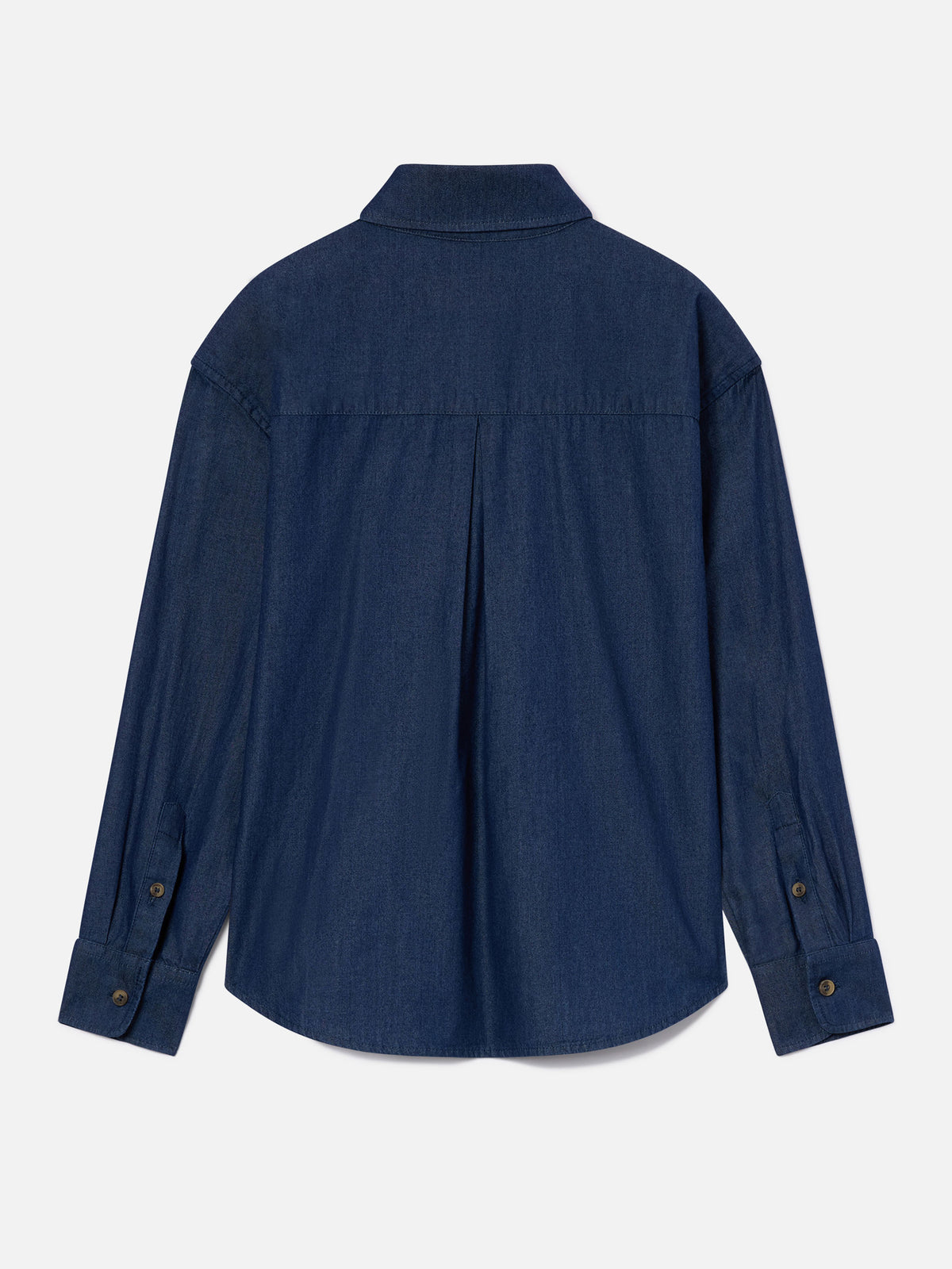 Chemise en denim de coton léger blue Gigy avec broderie caniche 