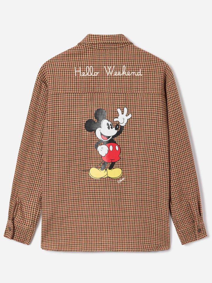 Sobrecamisa de franela en mezcla de lana Cambry con bordado de Mickey Mouse | Special edition 