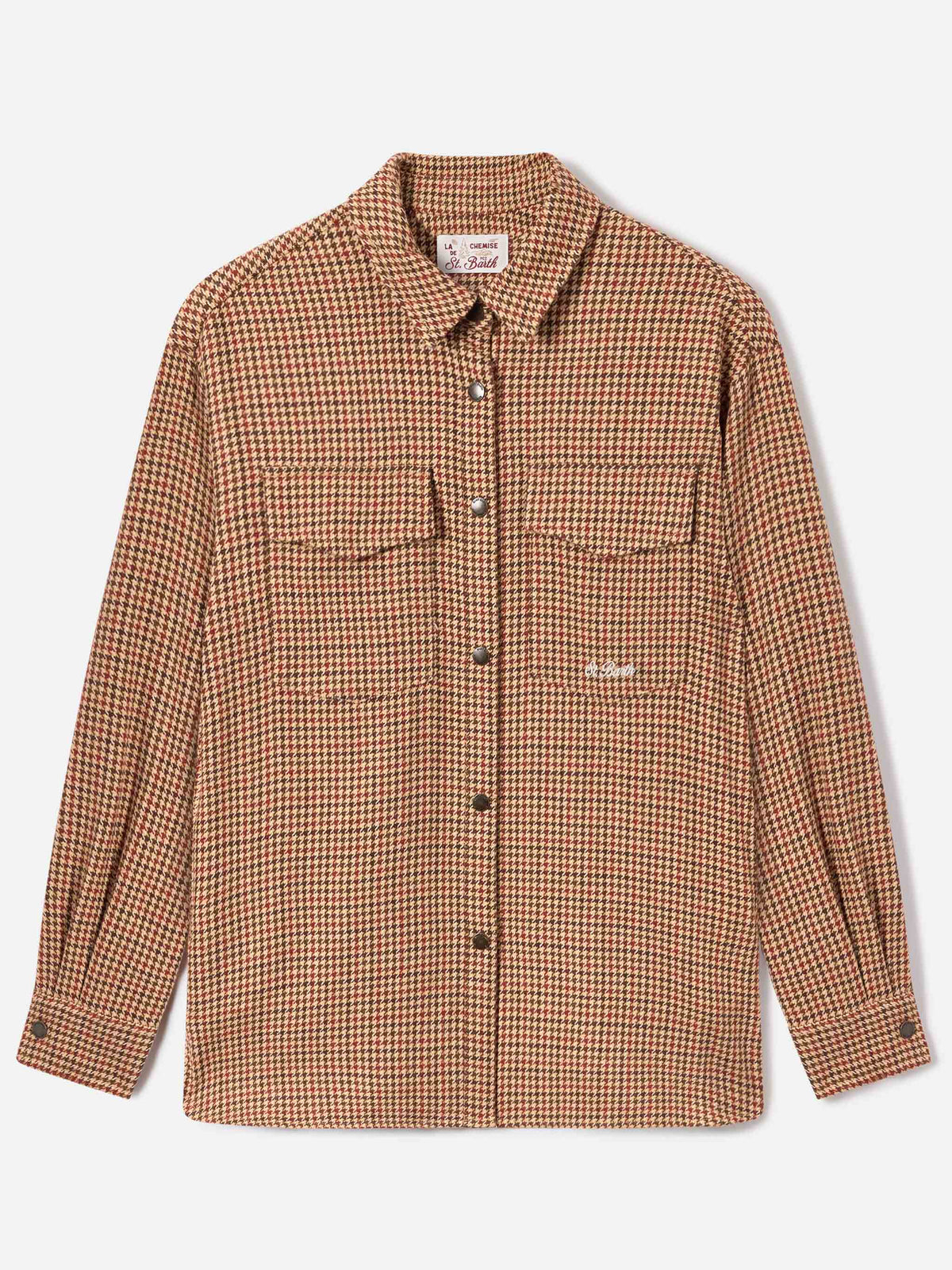 Sobrecamisa de franela en mezcla de lana Cambry con bordado de Mickey Mouse | Special edition 