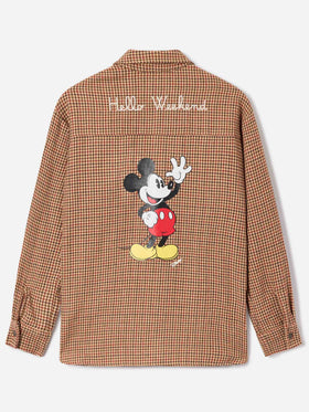 Sobrecamisa de franela en mezcla de lana Cambry con bordado de Mickey Mouse | Special edition 