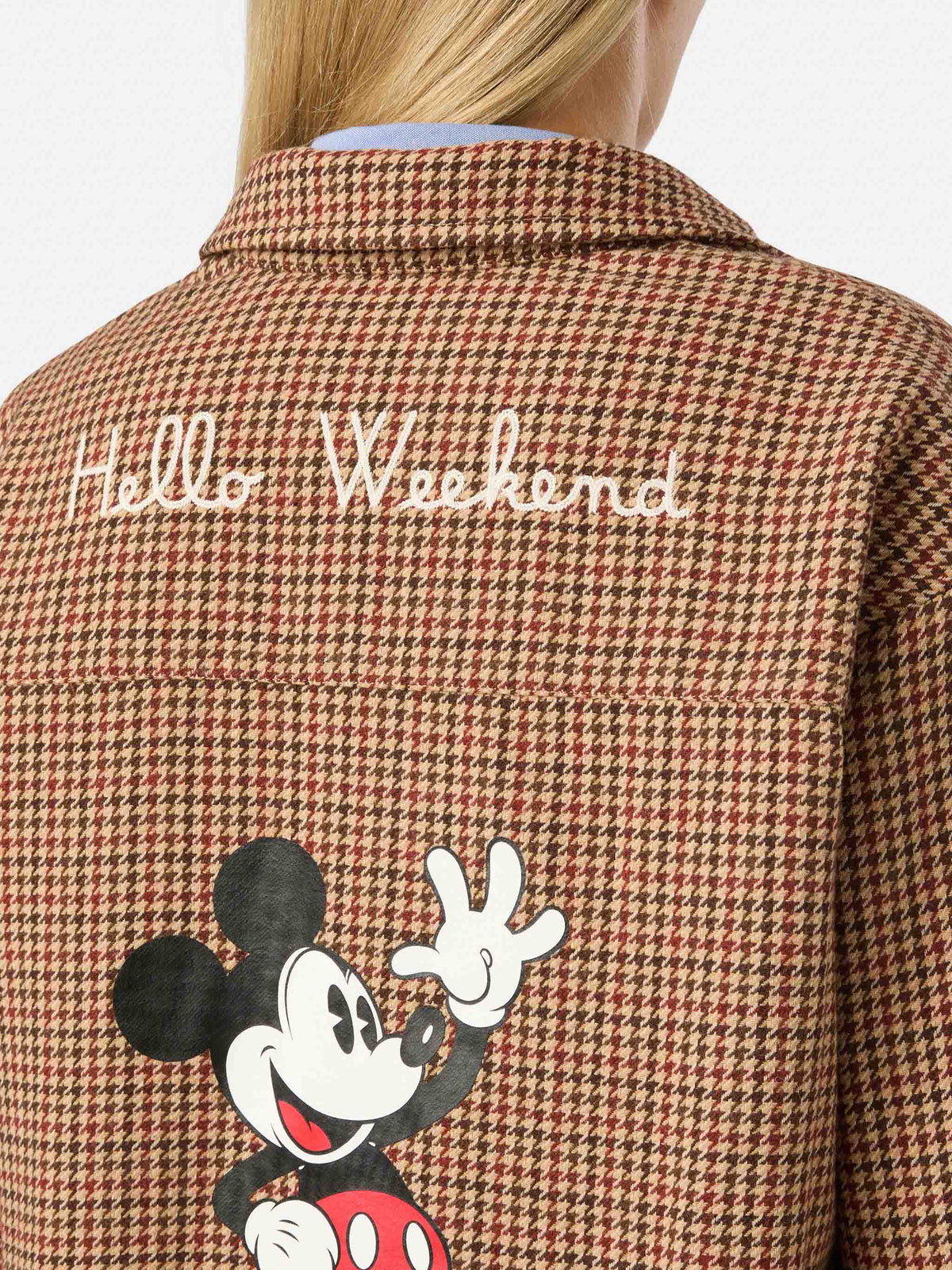 Sobrecamisa de franela en mezcla de lana Cambry con bordado de Mickey Mouse | Special edition 