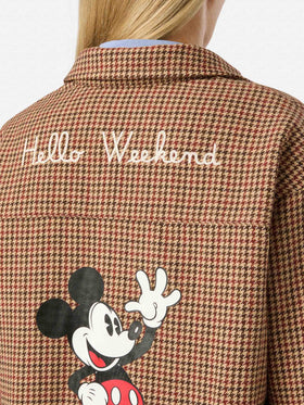 Sobrecamisa de franela en mezcla de lana Cambry con bordado de Mickey Mouse | Special edition 