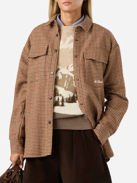 Sobrecamisa de franela en mezcla de lana Cambry con bordado de Mickey Mouse | Special edition 