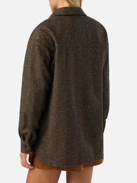 Cambry Overshirt aus Wollmischung mit Fischgrätmuster 