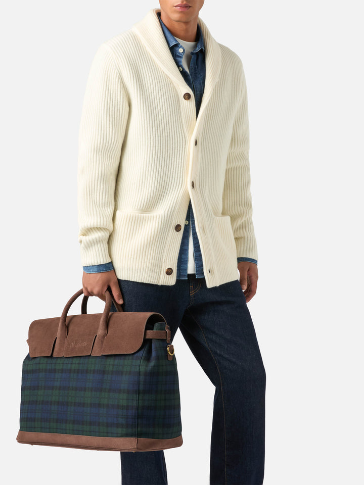 Borsa da viaggio Gentleman con stampa tartan