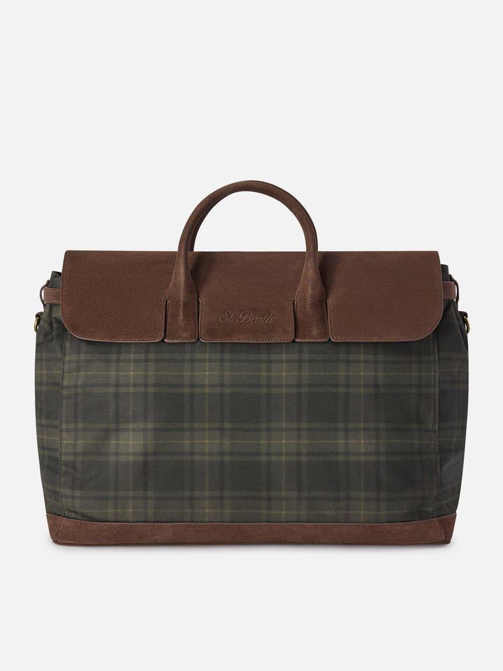Borsa da viaggio Gentleman in tessuto cerato con stampa tartan