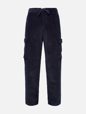 Blu Navy corduroy cargo pants Goldeck