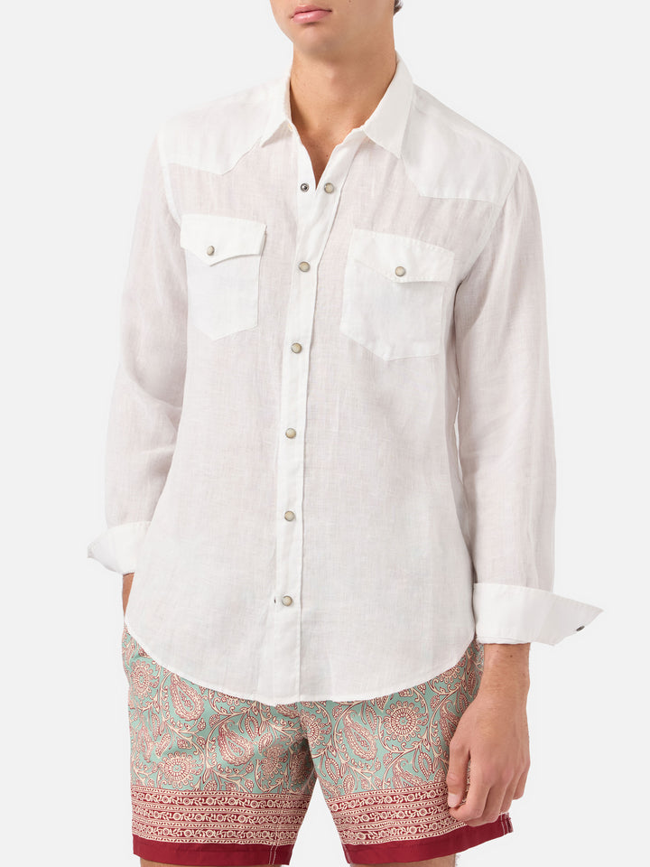 Chemise Greg en lin blanc 