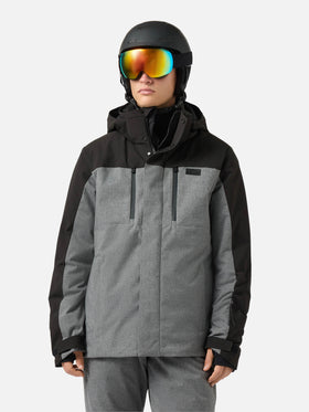 Ski jacket Greatscott in melange grey with Recco® technology