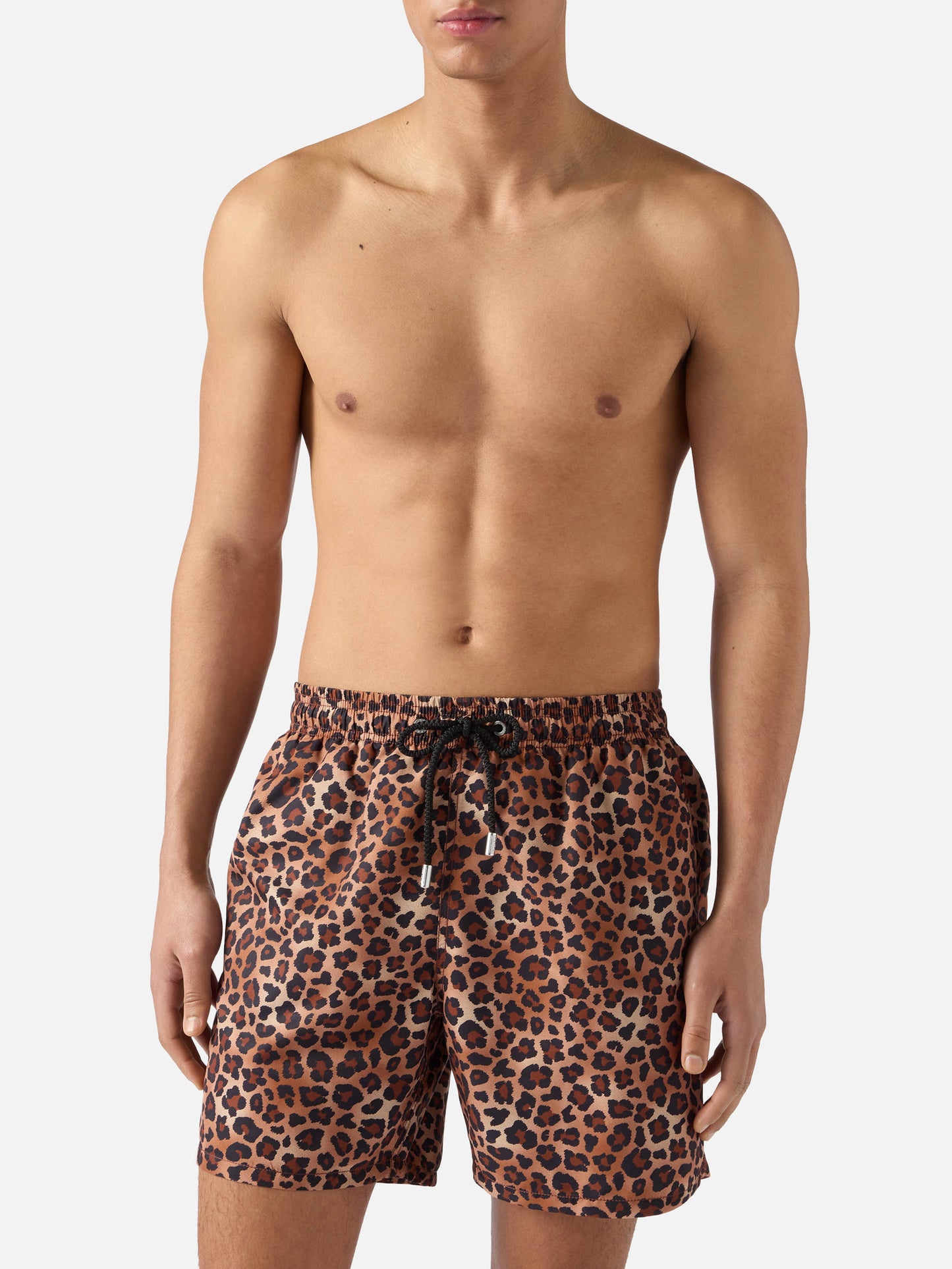 Gustavia swim shorts with leopard print