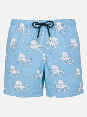 Mittellange Gustavia-Badeshorts für Herren mit Oktopus-Print